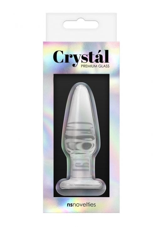 Crystal Tapered Anal Plug Small Premium Glass - Clear