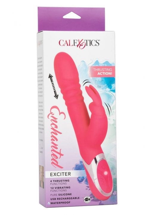 Enchanted Exciter Vibrator Thrusting Silicone Rechargeable Waterproof Pink