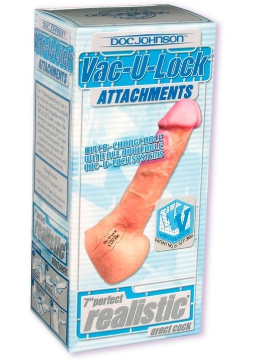 Vac U Lock Perfect Realistic Cock 7 Inch Flesh