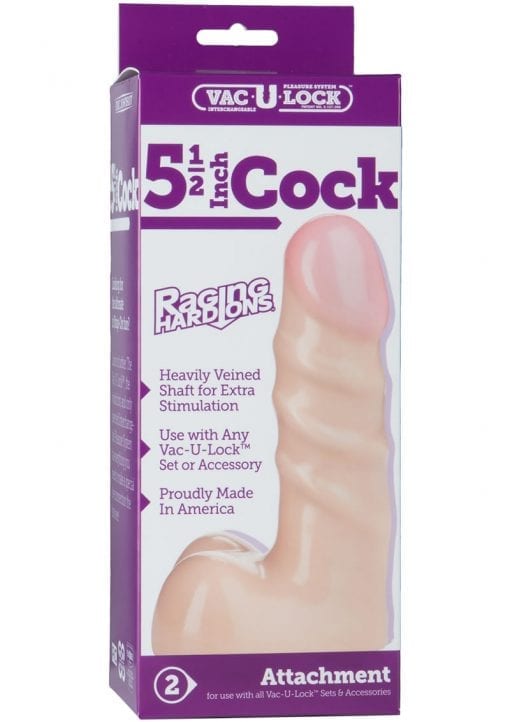 Vac U Lock Raging Hard On Cock 5.5 Inch Flesh