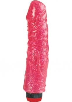 Hot Pinks Devil Dick Jelly Realistic Vibrator Glitter Pink  8.5 Inch