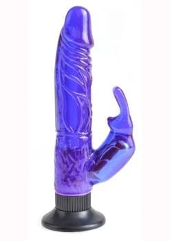 Bunny Wall Bangers Deluxe Vibrating Suction Dong Waterproof 8.5 Inch Purple