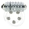 Waterproof Maximus Enhancement Ring With 5 Stroker Beads Clear