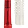 Waterproof Travel Blasters Massager With Silicone Sleeve Red