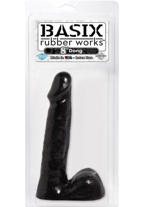 Basix Rubber Works 8 Inch Dong Black