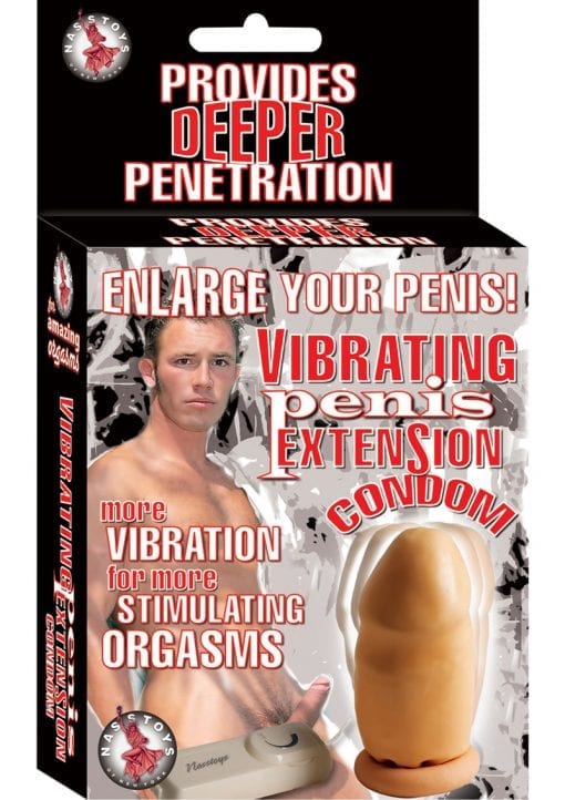 Vibtating Penis Extension Condom Flesh