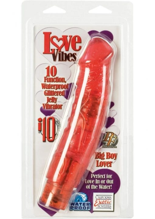 Love Vibes Big Boy Lover 10 X Realistic Jelly Vibrator Waterproof Red 9 Inch