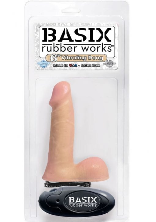 Basix Rubber Works 6 Inch Vibrating Dong Flesh
