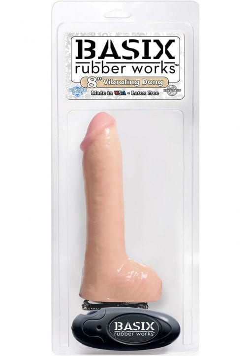 Basix Rubber Works 8 Inch Vibrating Dong Flesh