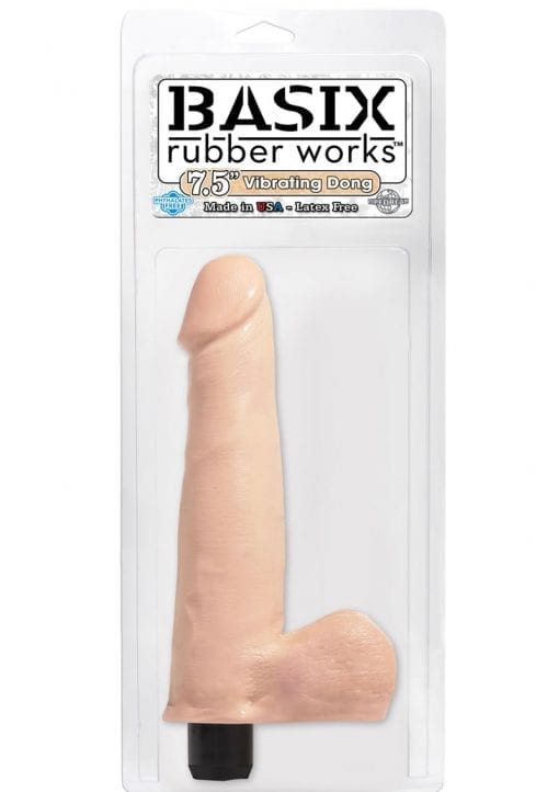 Basix Rubber Works 7.5 Inch Vibrating Dong Flesh