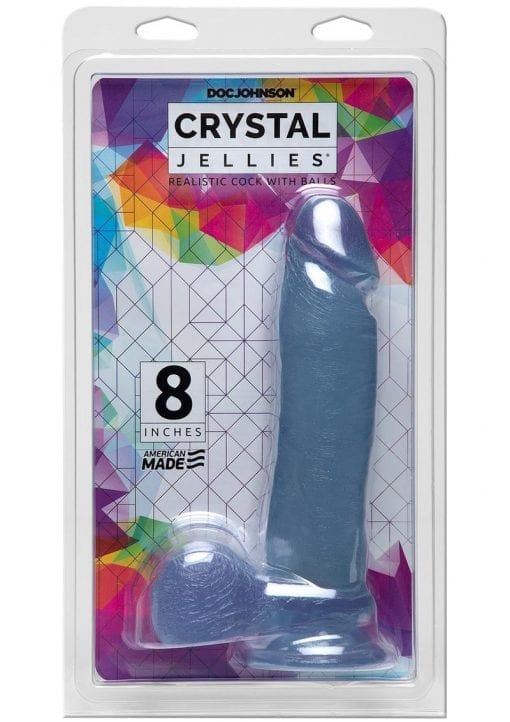 Crystal Jellies Ballsy Cock Silagel 8 Inch Clear