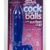 Jelly Jewels Cock And Balls With Suction Cup 8 Inch Sapphire