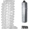 Studded Cock Teaser Penis Extension Sleeve Waterproof Clear