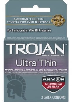 Trojan Ultra Thin Armor Spermicide Condom 3 Pack