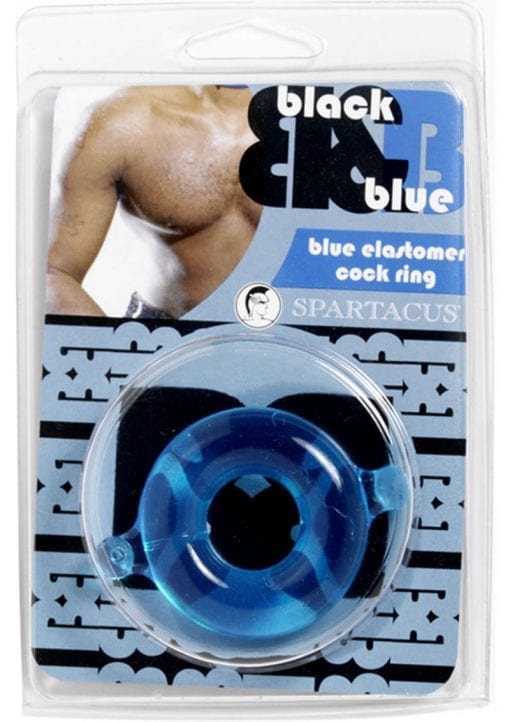 Black And Blue Elastomer Cock Ring Blue