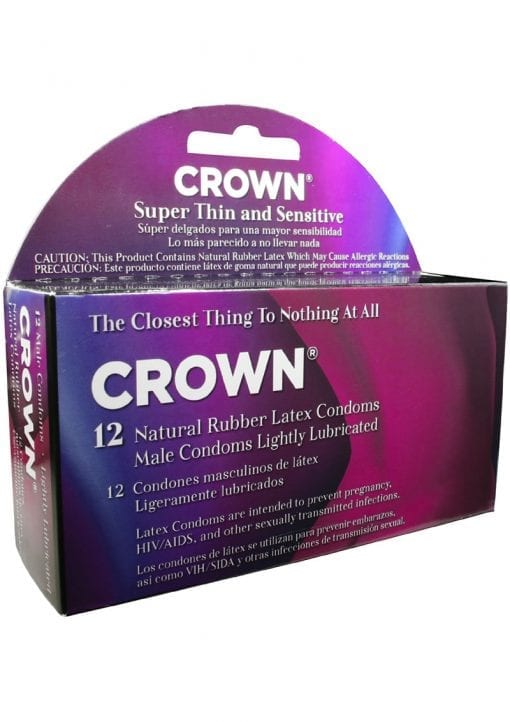 Crown Condom Super Thin Sensitive Lubricated 12 Pack