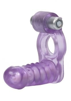 Double Diver Vibrating Enhancer With Flexible Penetrator 3 Speed Removable Bullet Clear