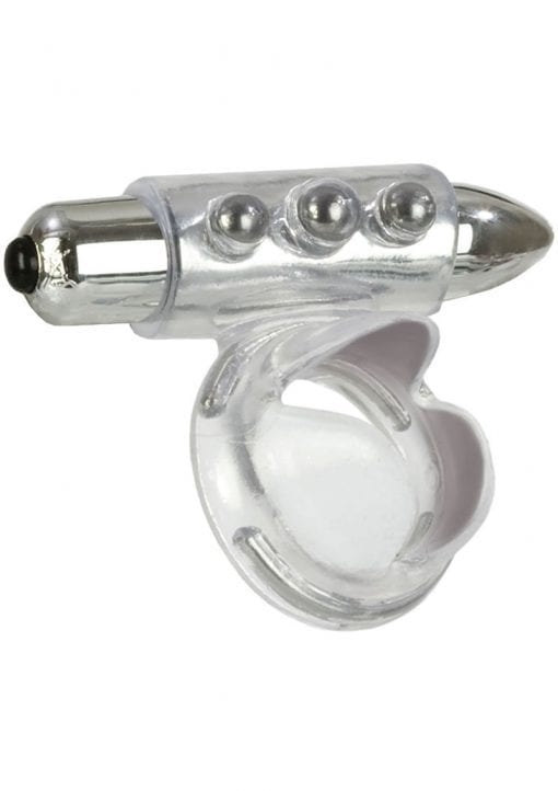 Support Plus Vibrating Beaded Ring Exciter With Removable 3 Speed Bullet Clear
