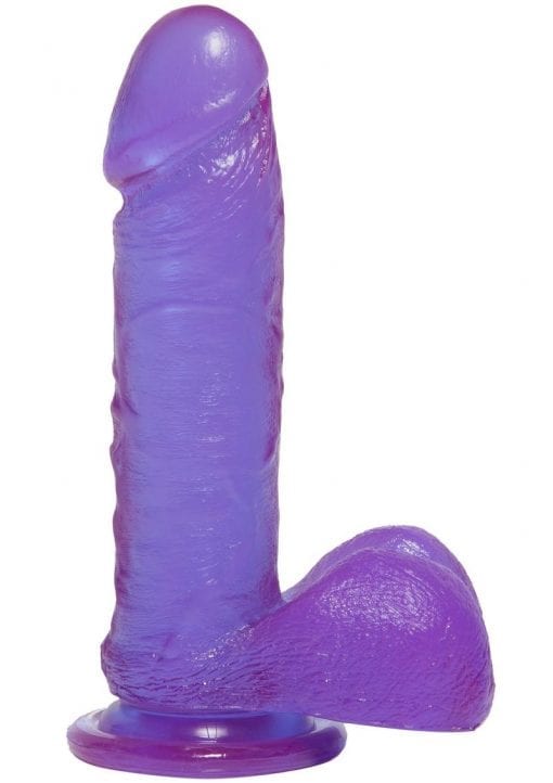 Crystal Jellies Ballsy Cock Sil A Gel 7 Inch Purple