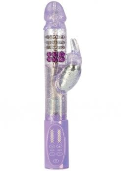 Thrusting Jack Rabbit Dual Vibe Waterproof 4.75 Inch Purple