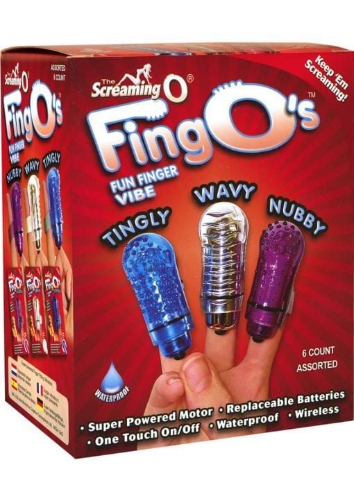 The Fing Os Fun Finger Vibe Silicone Waterproof 6 Per Display Nubby Only Purple