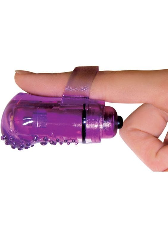 The Fing Os Fun Finger Vibe Silicone Waterproof 6 Per Display Nubby Only Purple