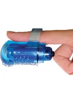 The Fing Os Fun Finger Vibe Silicone Waterproof 6 Per Display Tingly Only Blue