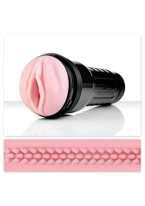 Fleshlight Vibro Lady Touch Textured Pussy Vibrating Masturbator Waterproof Pink And Black