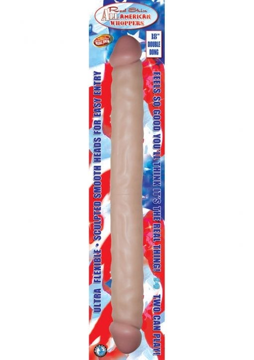 Real Skin All American Whoppers Double Dong 18 Inch Waterproof Flesh