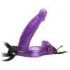 Double Penetrator Strap On Cock Ring Waterproof Purple