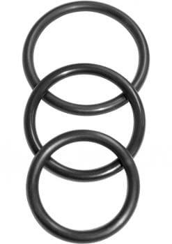Sex And Mischief Nitrile Cock Ring 3 Pack Black