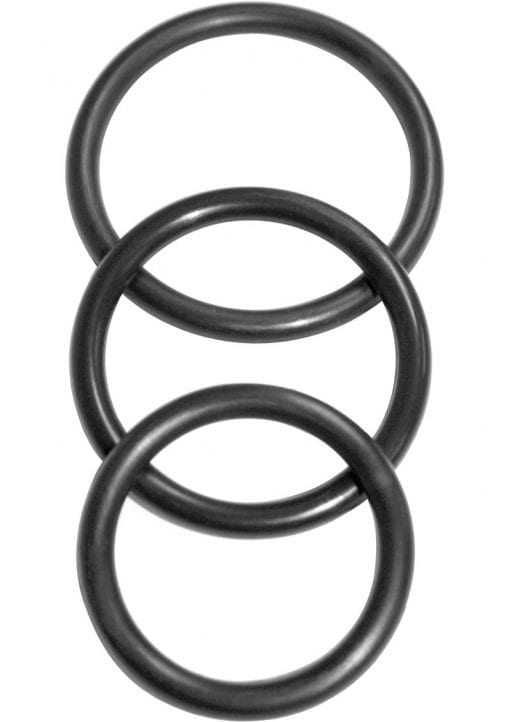 Sex And Mischief Nitrile Cock Ring 3 Pack Black