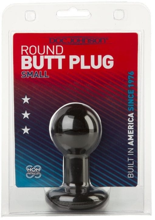Round Butt Plug Small 3 Inch Black