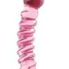 Icicles No 28 Textured Glass Dildo 7 Inch Pink