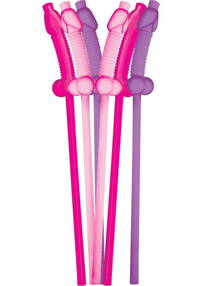 Bachelorette Party Flexible Dicky Super Straws 10 Per Pack Wholesale Adult Toys