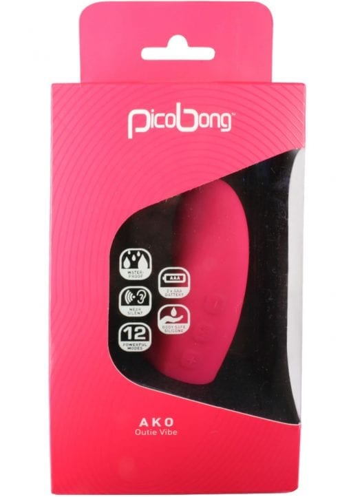 Pico Bong Ako Outie Silicone Vibe Waterproof Cerise