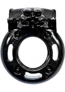 Macho Stallions Vibrating Cockring Black