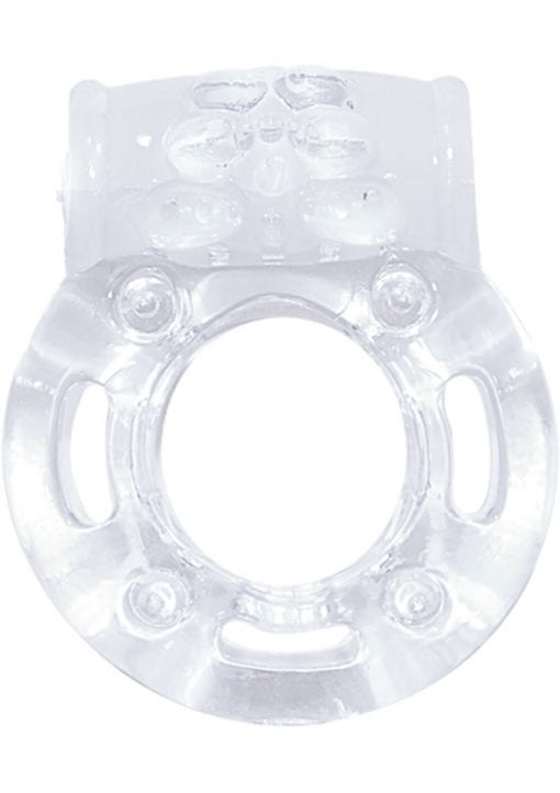 Macho Crystal Collection Vibrating Cockring Clear