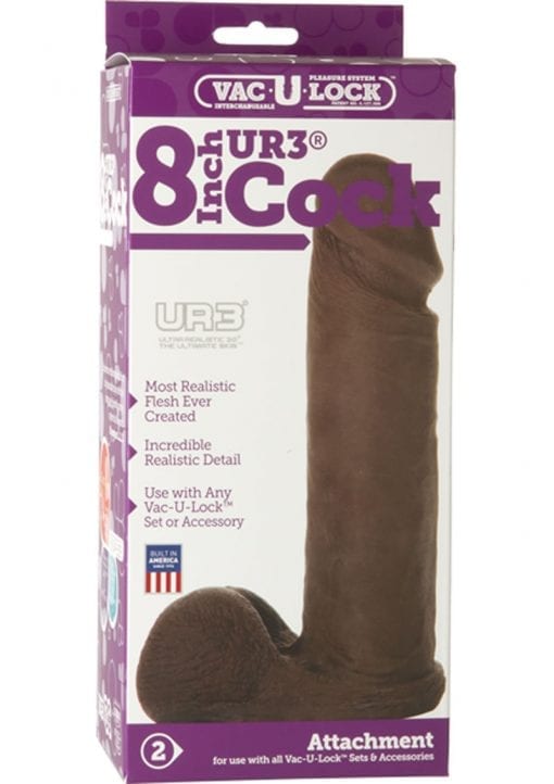 Vac U Lock 8 Inch UR3 Cock Dildo Black