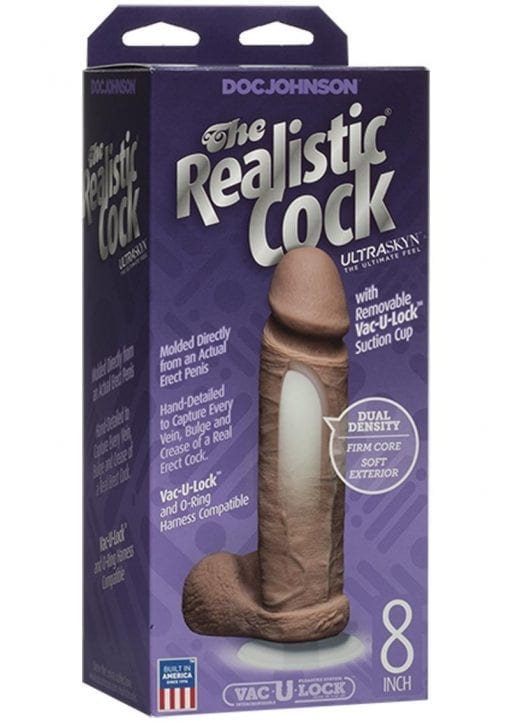 The Original Realistic Cock UR3 Dildo 8 Inch Brown