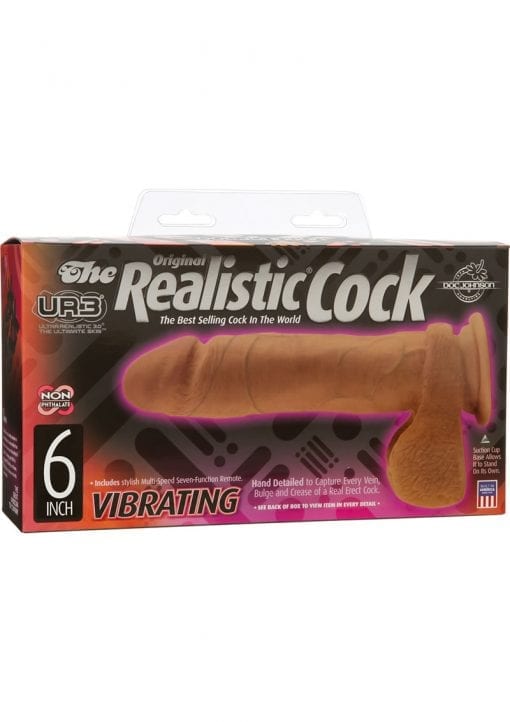 The Vibro UR3 Realistic Vibrating Cock 6 Inch Brown