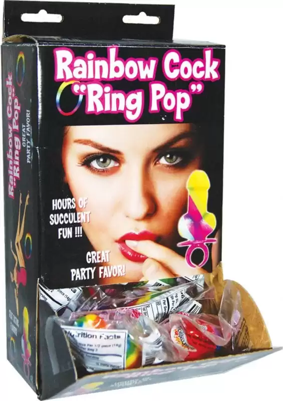 Rainbow Cock Ring Pop 12 Per Display