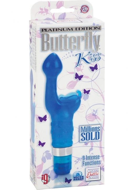 Platinum Edition Butterfly Kiss Vibrator Waterproof Blue