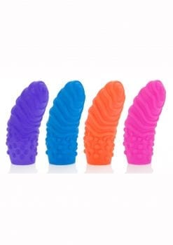 Intimate Play Silicone Finger Swirls Finger Massagers Assorted Colors 4 Per Pack