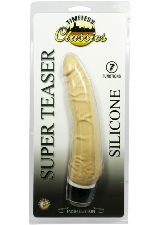 Timeless Classics Super Teaser Silicone Vibrator Waterproof 7 Inch Flesh