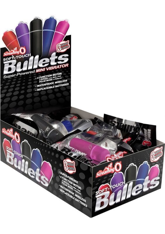 Scream O Soft Touch Bullets 3+1 Speed Mini Vibrator 20 Each Per Display Assorted Colors