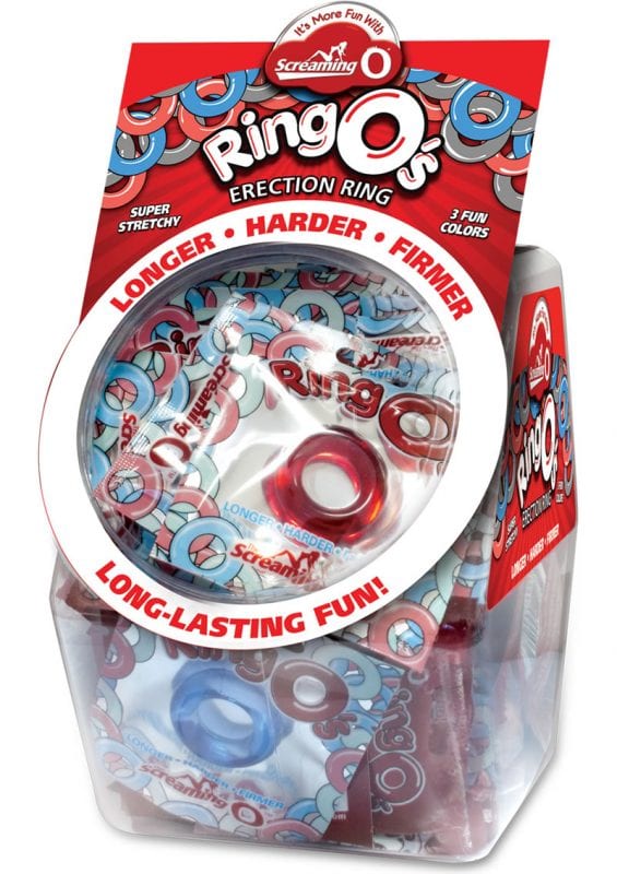 Ring O Erection Cockrings Waterproof Assorted Colors 36 Each In Candy Bowl Display