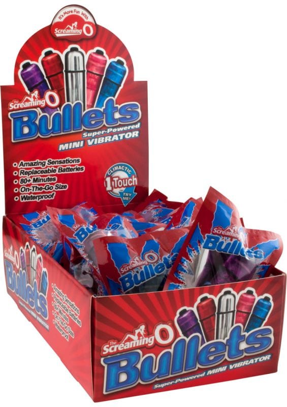 Screaming O Bullets Waterproof Assorted Colors 20 Each Counter Display
