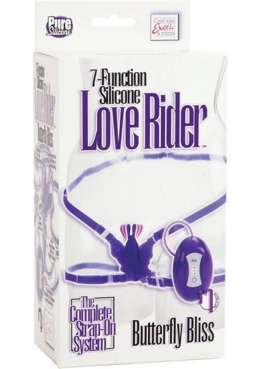 7 Function Love Rider Silicone Vibrating Butterfly Bliss Purple Adjustable