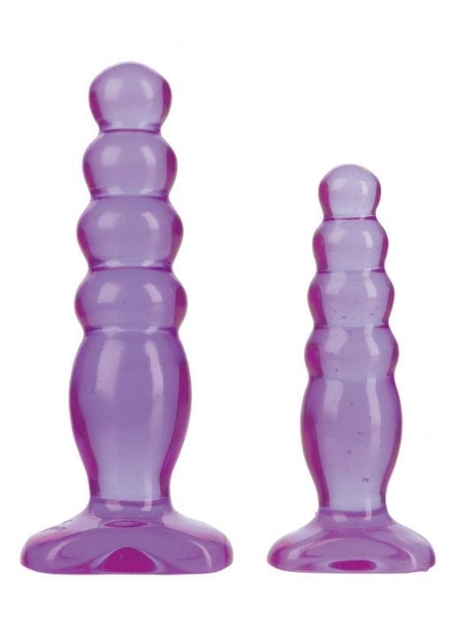 Crystal Jellies Anal Delight Traner Kit Butt Plugs Purple 2ea Per Kit